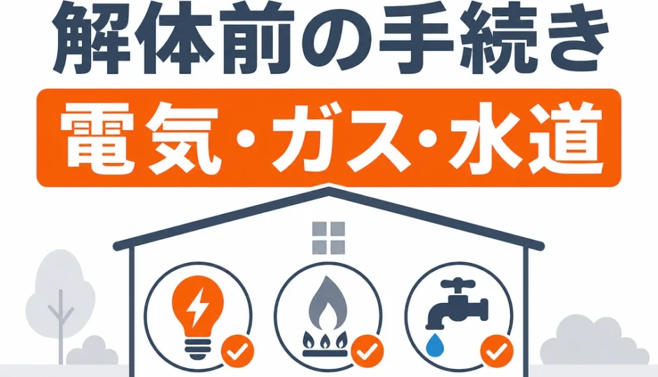 解体前の電気・ガス・水道手続きの確認ポイント