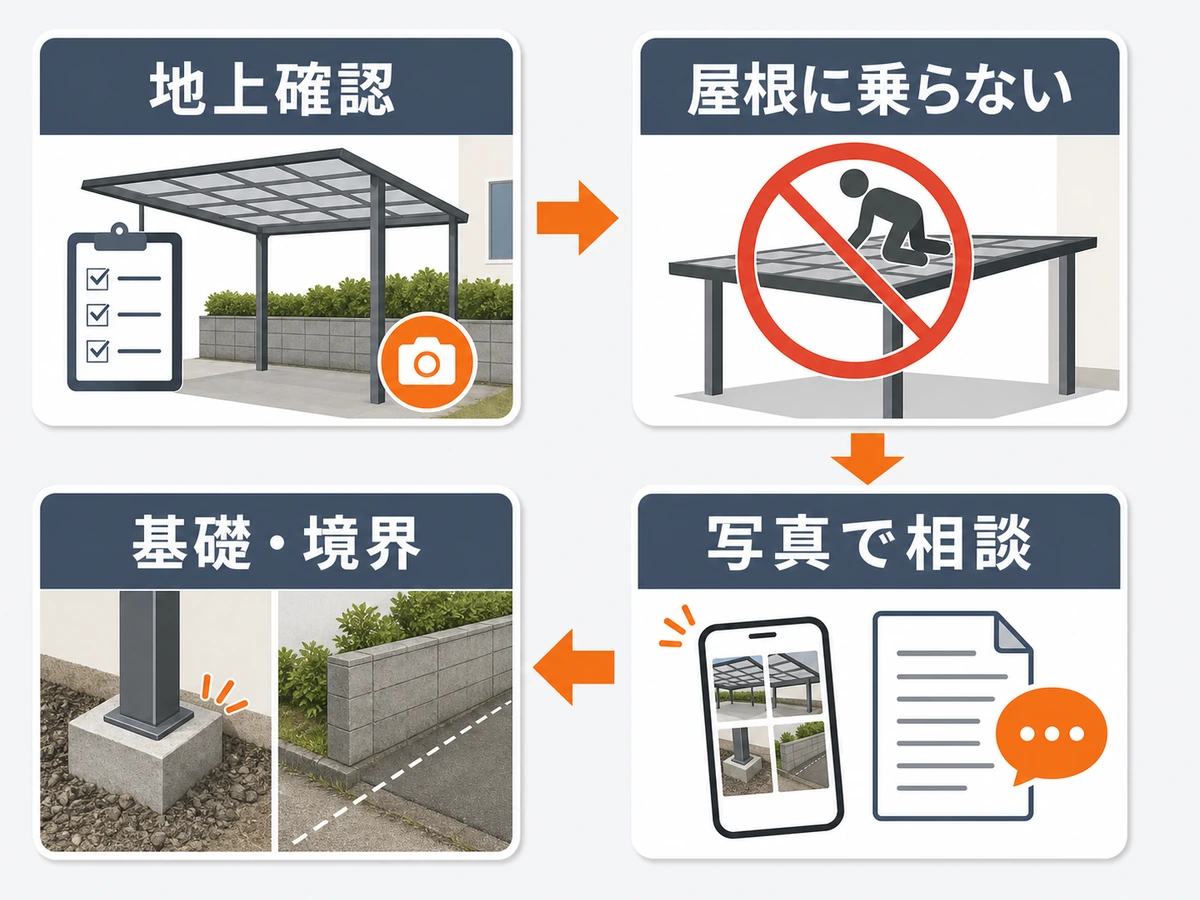 カーポート撤去DIYの判断フロー