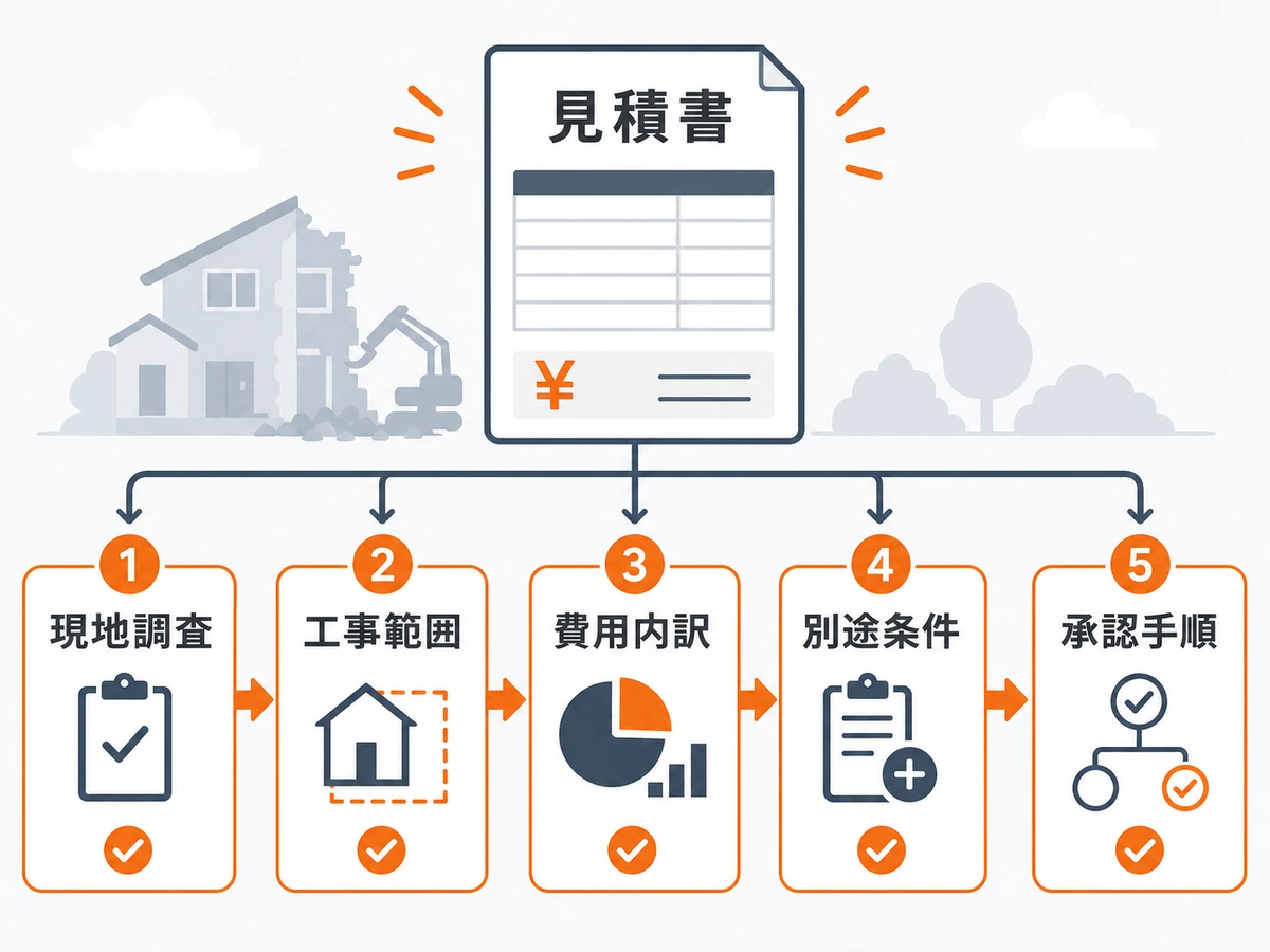 相見積もりでそろえる現地調査から承認手順までの確認フロー