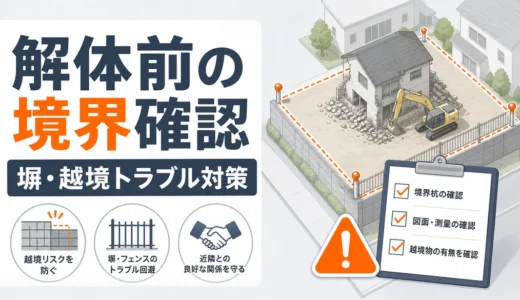 解体前の境界確認は5項目で進める｜越境・塀トラブルを防ぐ手順