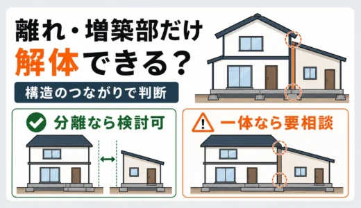 離れ・増築部分だけ解体できる？構造確認と手続きの判断ポイント