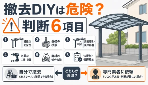 カーポート撤去は自分でできる？DIY中止基準と見積もり確認