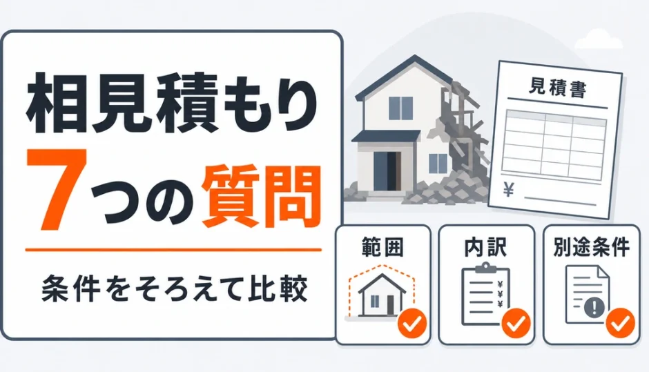 解体費用の相見積もりで確認する7つの質問