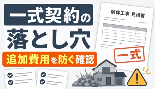 解体工事の一式契約は危険？追加費用を防ぐ見積・契約チェック