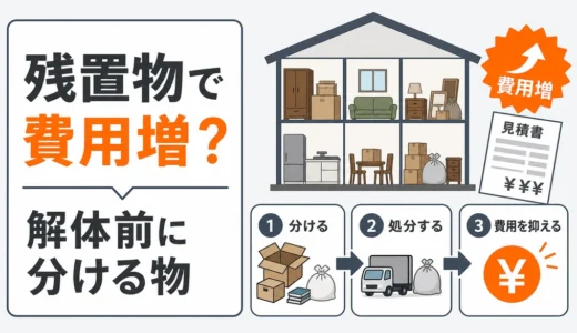 残置物がある家の解体費用を抑える手順｜処分ルートと見積確認