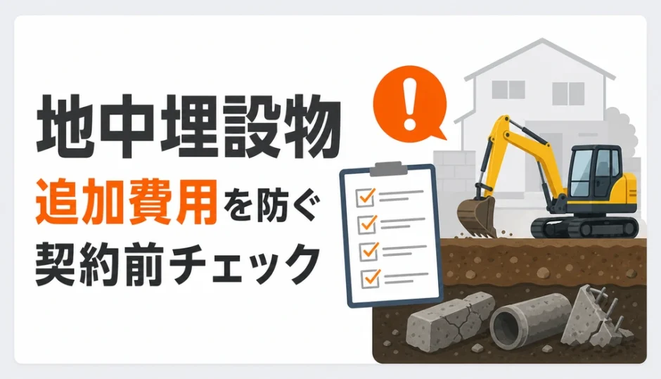 地中埋設物の追加費用を防ぐ契約前チェックの図解