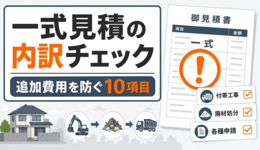 解体見積の「一式」はどこを見る？追加費用を防ぐ内訳10項目