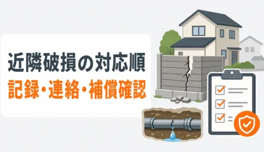 解体工事で近隣の塀・配管を破損したら？責任と補償の対応順