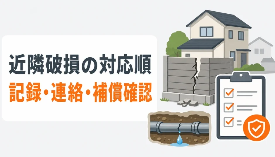解体工事で近隣の塀や配管を破損した場合の対応順