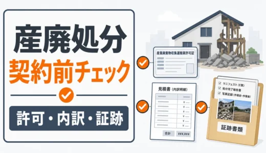 解体工事の産廃処分で後悔しない確認ポイント｜見積・許可・証跡の残し方