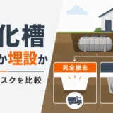 浄化槽を完全撤去するか埋設するかを費用とリスクで比較する図