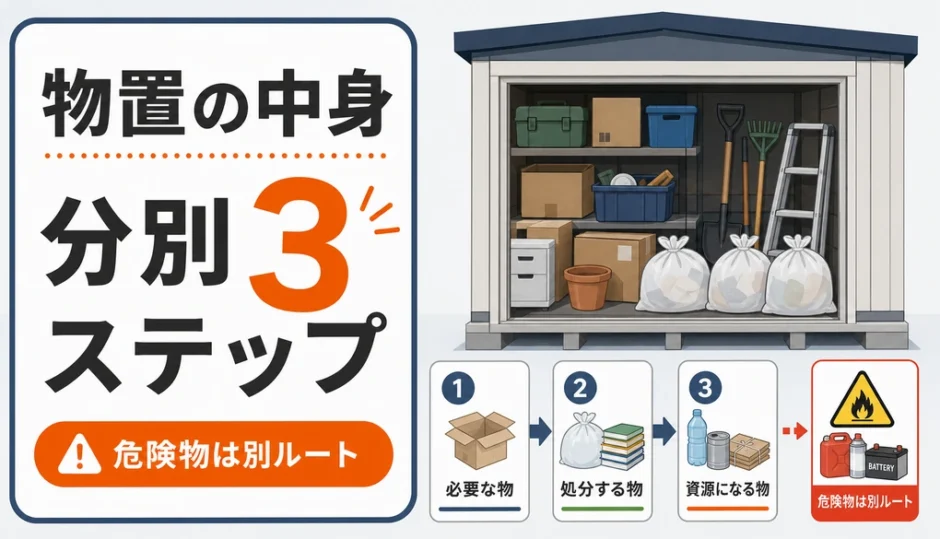 物置の中身を分別して危険物を別ルートにする手順のサムネイル