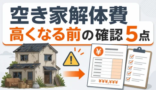 空き家の解体費用が高くなる理由｜放置前に確認する5項目
