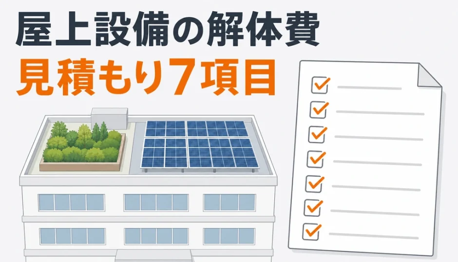 屋上緑化と太陽光パネル付き建物の解体費用で確認する見積もり7項目