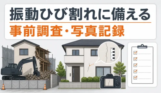 解体工事の振動で隣家にひび割れ？事前調査・写真記録の手順