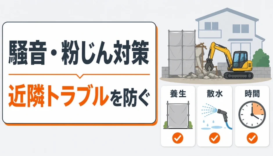 解体工事の騒音・粉じん対策と近隣トラブル防止の確認ポイント
