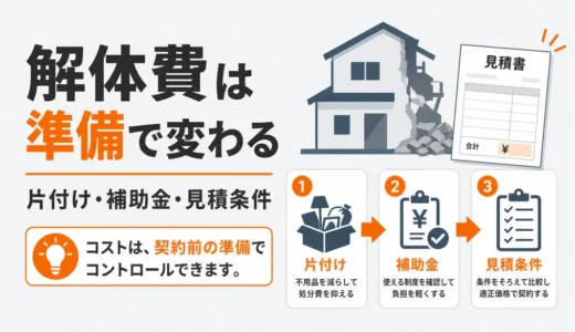 解体費用を安くする準備3つ｜見積もり前に確認する節約ポイント