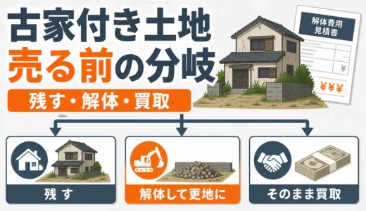 古家付き土地は売る前に解体すべき？費用交渉と仲介・買取の判断順