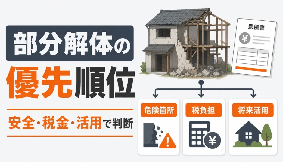 部分解体の優先順位を安全・税金・活用で判断する図解