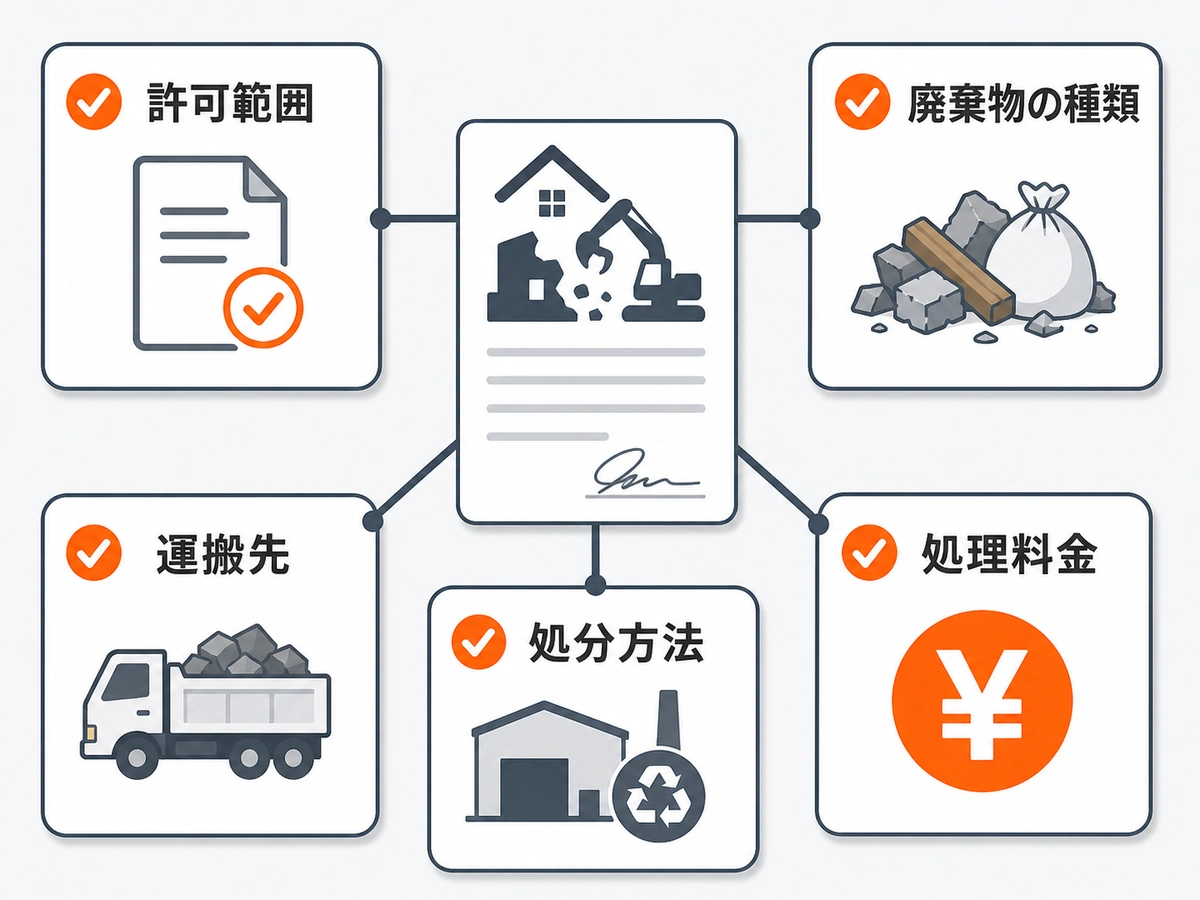 廃棄物処理委託契約書で元請業者へ確認する5項目