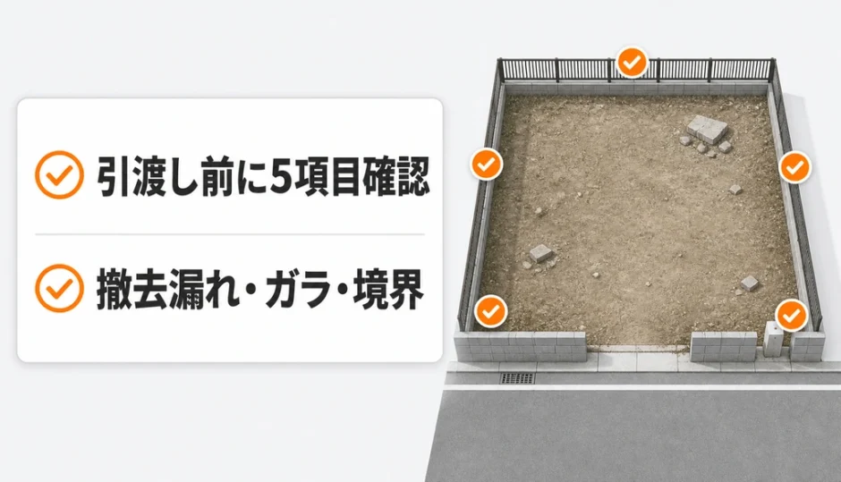 解体後の更地で引渡し前に確認する5項目