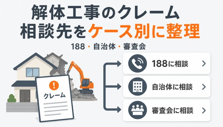 解体工事のクレーム内容から第三者の相談先を選ぶ方法