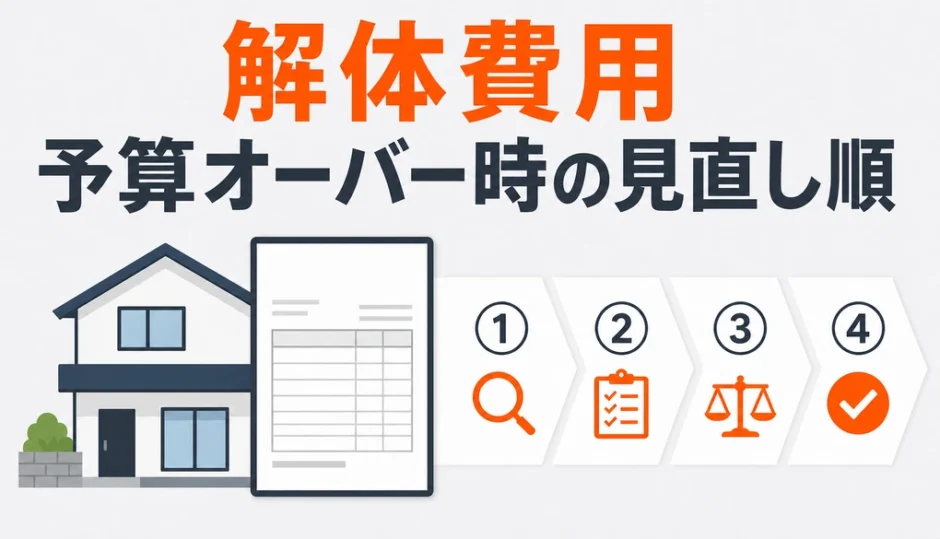 解体費用が予算オーバーしたときの見直し順を示すサムネイル