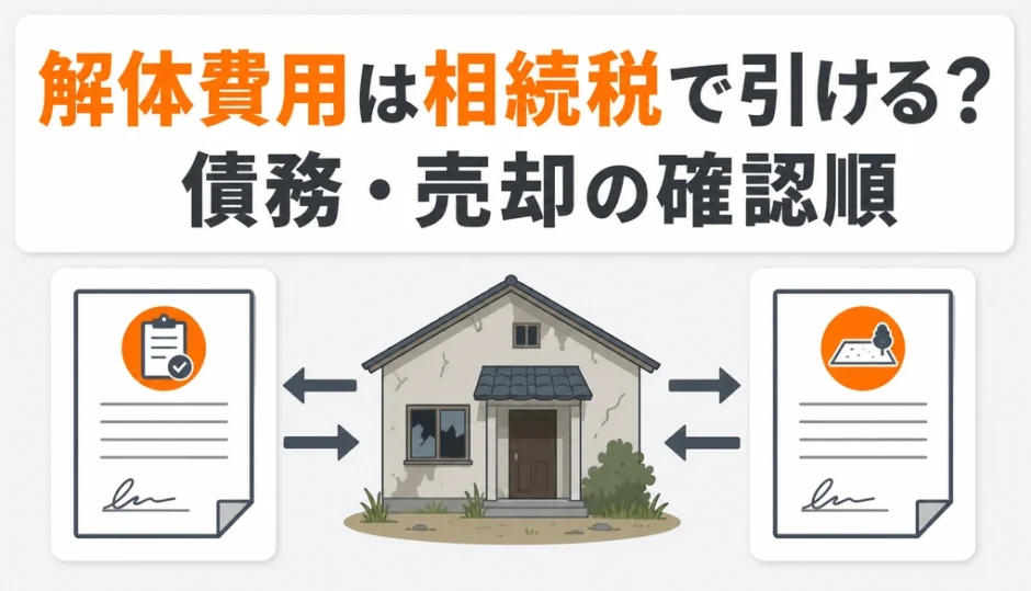 解体費用の相続税上の扱いと売却時の確認順を示すサムネイル