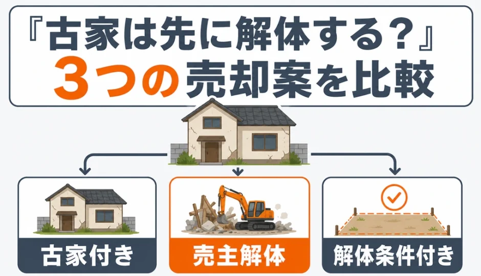 相続した古家付き土地を解体前に3つの売却案で比較する