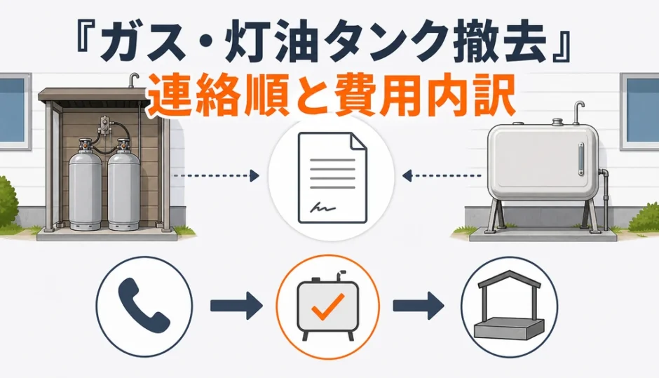 プロパンガスボンベ小屋と灯油タンク撤去の連絡順と費用内訳