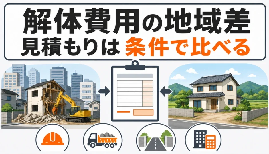 都市部と地方の解体費用を見積条件で比べる考え方