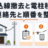 解体前の引込線撤去と電柱移設の連絡先と順番