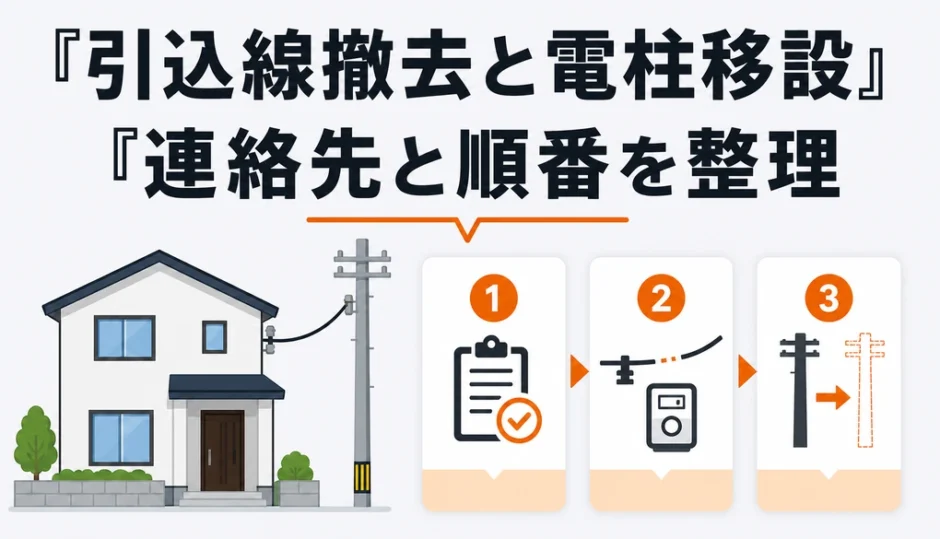 解体前の引込線撤去と電柱移設の連絡先と順番