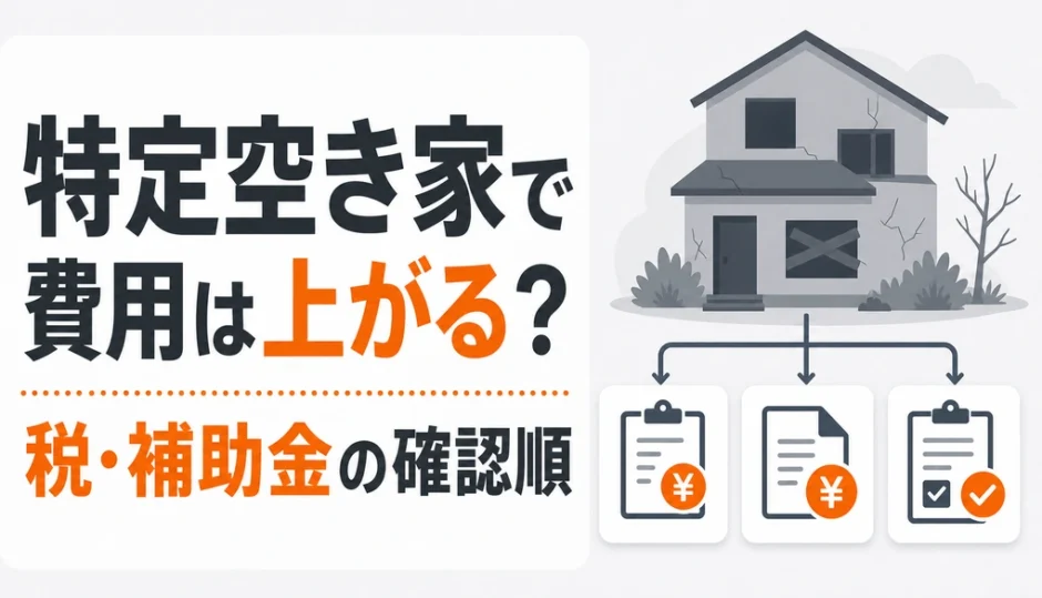 特定空き家の指定で変わる解体費用・税・補助金の確認順